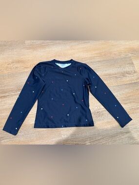 Kids Navy Long-Sleeve Star Print Top